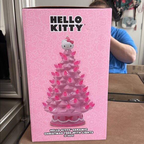 Hello Kitty 12 inch Pink Ceramic Tree with Lights - Picture 2 of 3